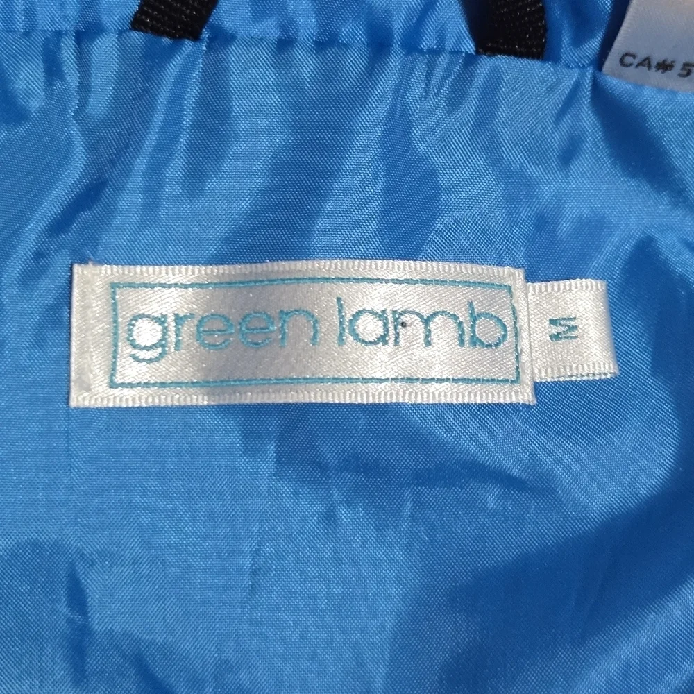 Green Lamb Womens Blue Full Zip Windbreaker Golf Jacket Medium